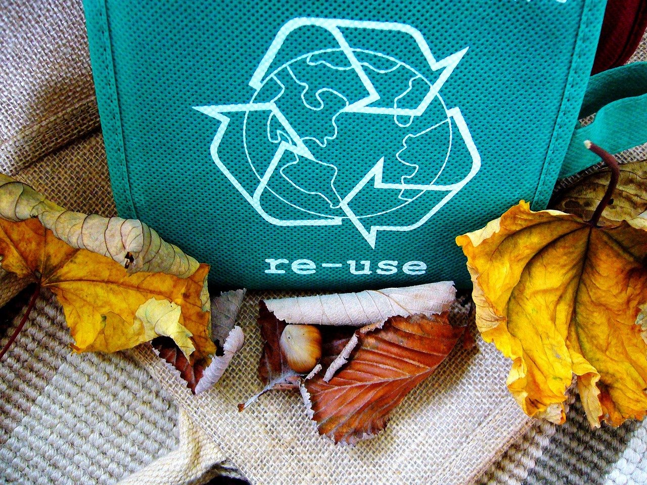 Imagem mostra um cesto de reciclagem.