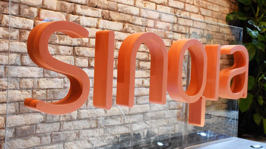 Imagem mostra o logo da Sinqia.