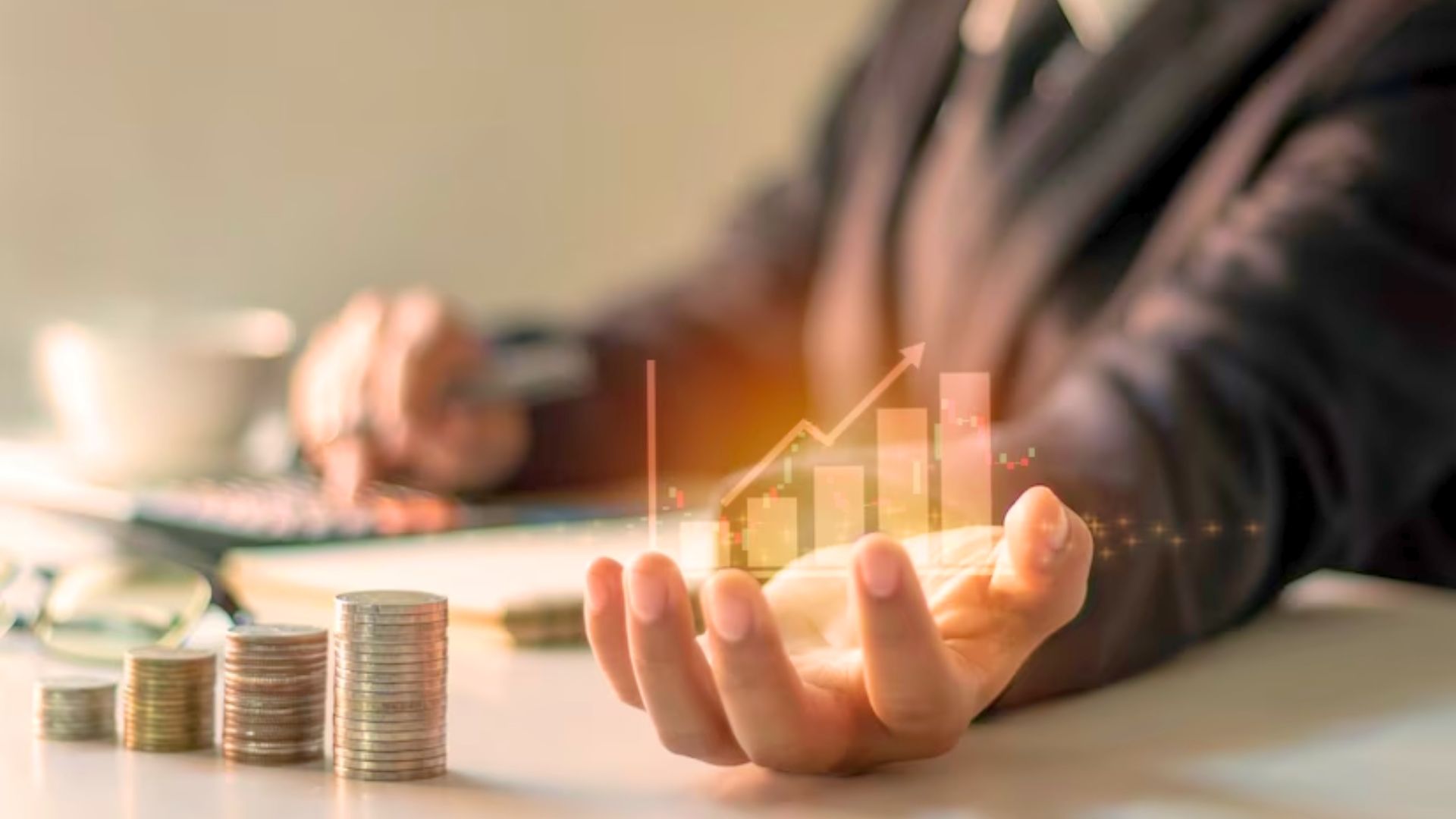 Homem segurando um gráfico com valorização de um ativo - Como os mais ricos investiram em setembro
