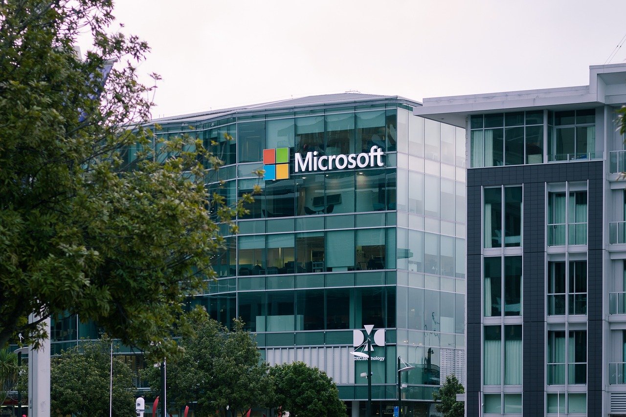 Fachada do prédio da Microsoft