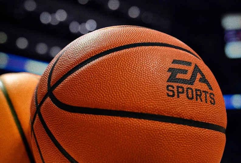 Bola de basquete com logo da Electronic Arts