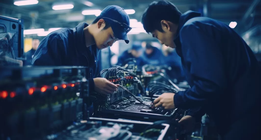 desemprego entre jovens na China: imagem de dois jovens trabalhando