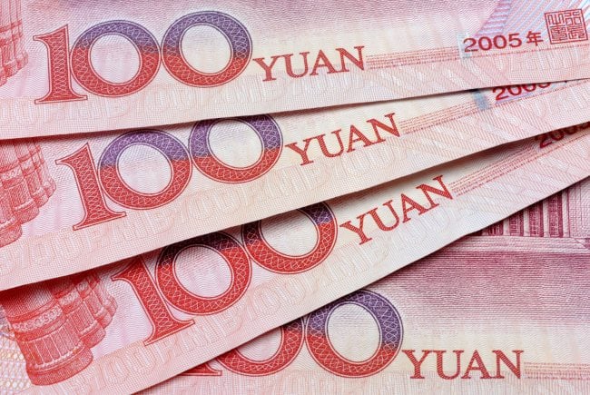 Notas de yuan, simbolizando PIB da China
