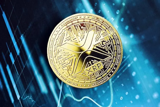 Moeda XRP em imagem de IA