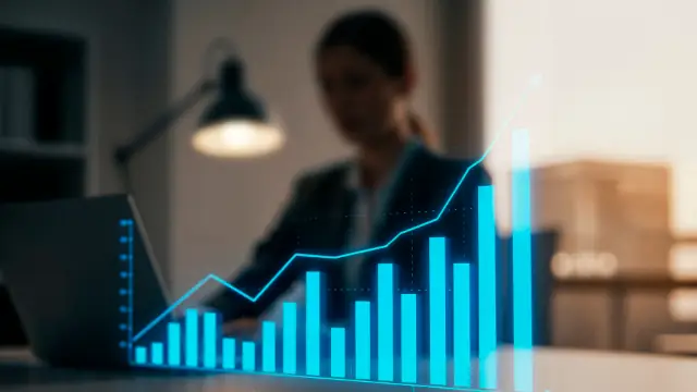 Gráfico financeiro para setor financeiro