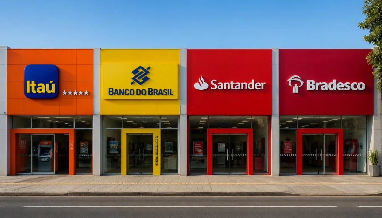 Bancos brasileiros em imagem gerada por IA