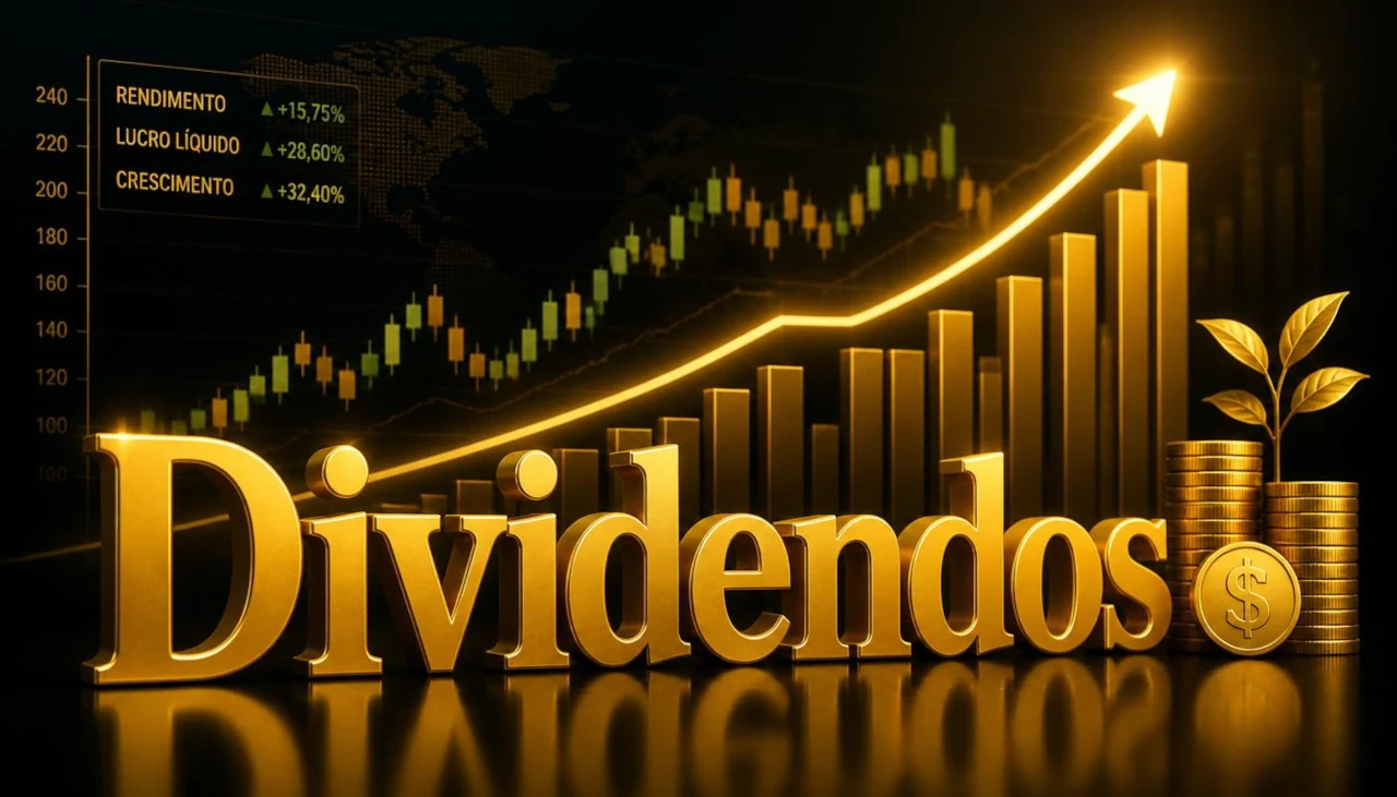 Gráfico financeiro em IA para dividendos confirmados