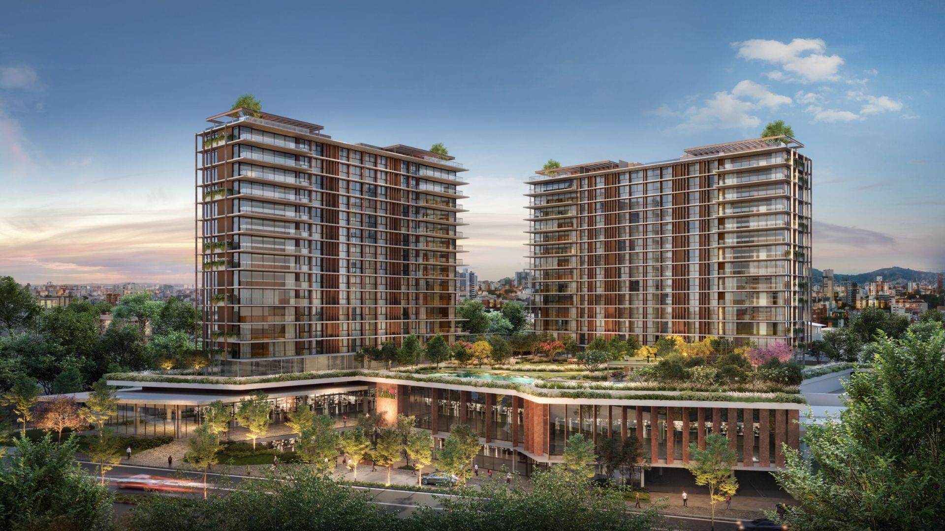 Fachada de um condomínio de alto padrão