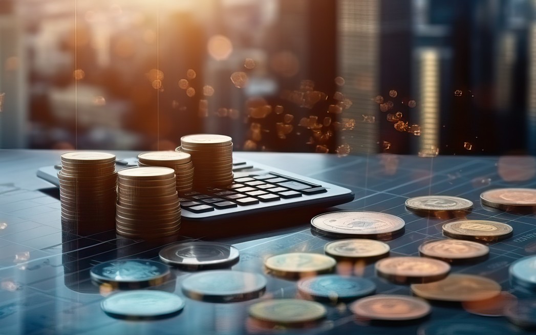 melhores ETFs para investir: foto de pilhas de moedas e calculadora