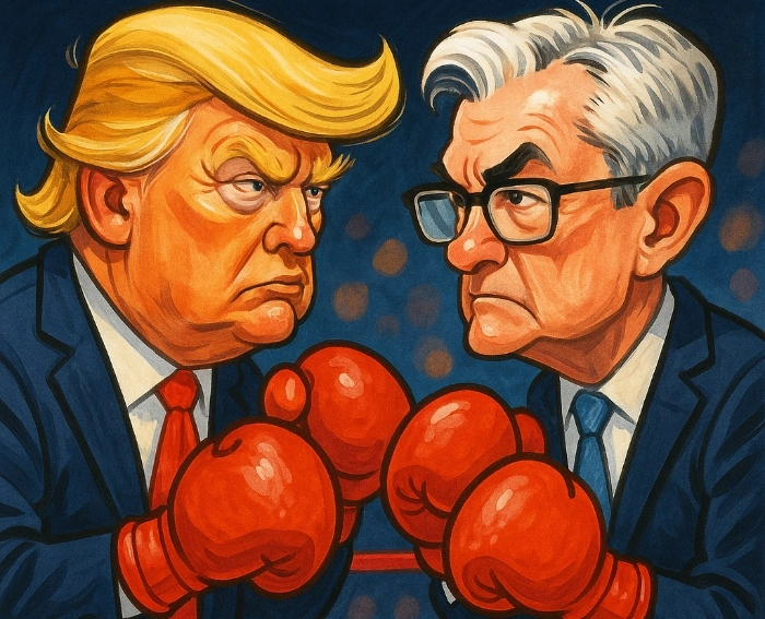Trump e Powell trocam farpas em visita à sede do Fed