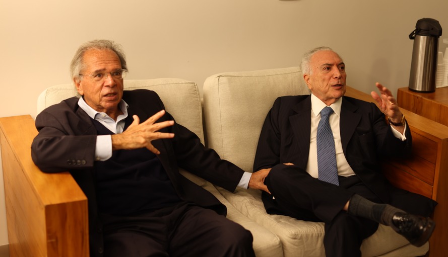 Paulo Guedes e Michel Temer na Money Week
