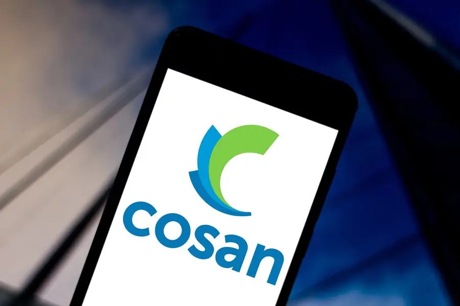 Logo da Cosan em tela de celular