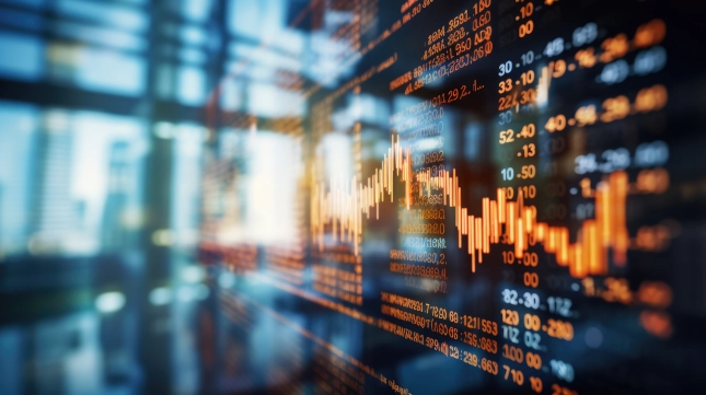 Gráfico financeiro para fluxo estrangeiro