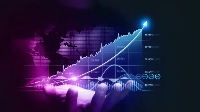 Gráfico financeiro para destaques do dia