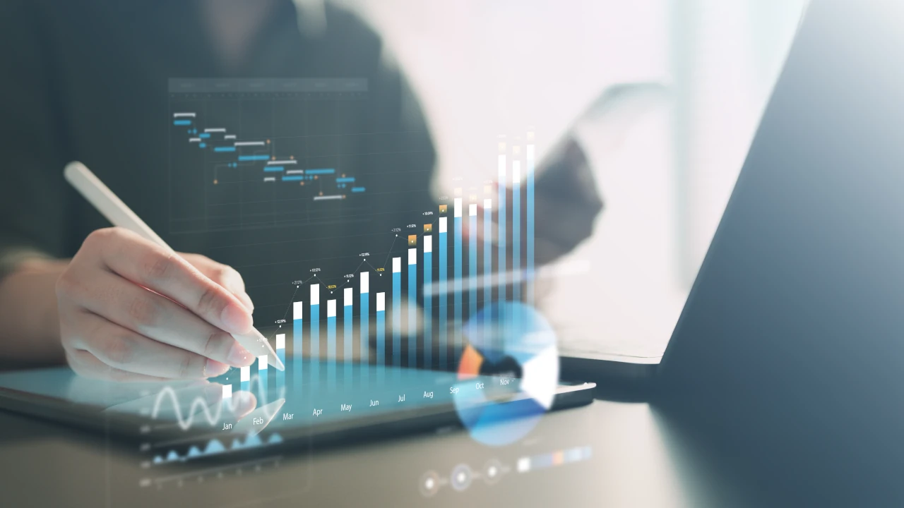 Gráfico financeiro para temporada de balanços