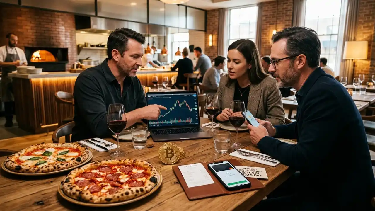 Bitcoin hoje recua no Pizza Day com geopolítica e ETFs no radar