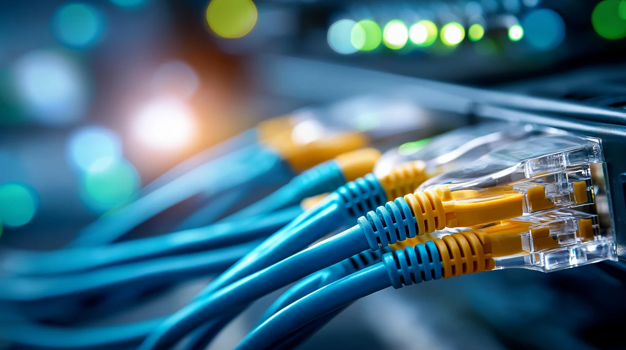 Imagem de cabos de internet para telecomunicações