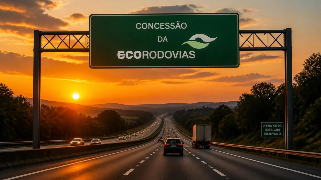 Rodovia da Ecorodovias ao entardecer
