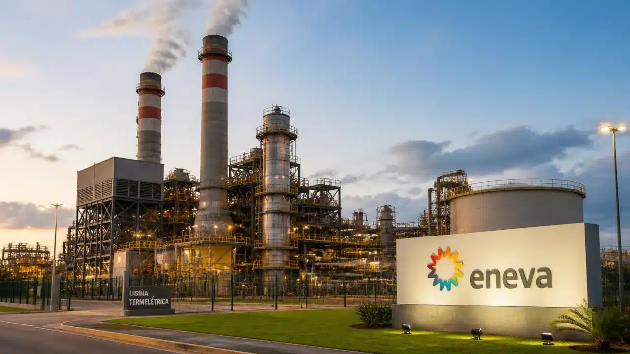 Reprodução de usina termelétrica da Eneva feita em IA