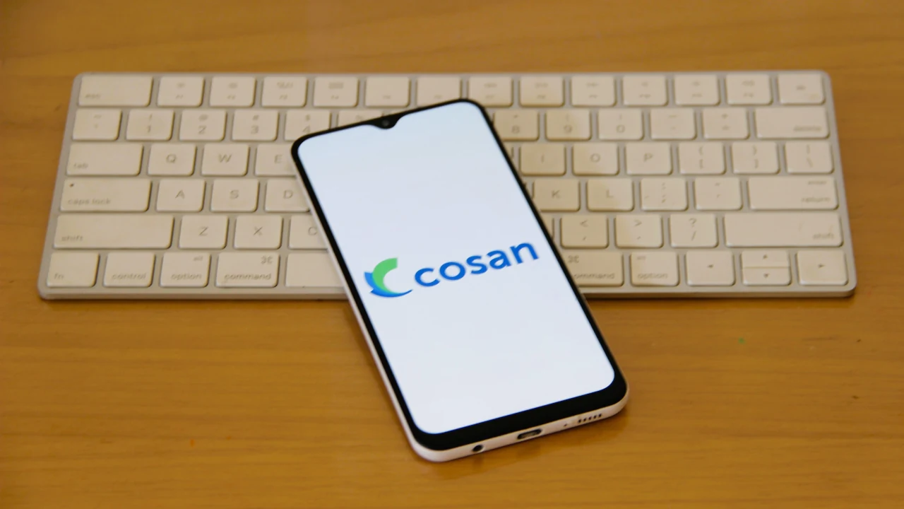 Logo da Cosan em tela de celular