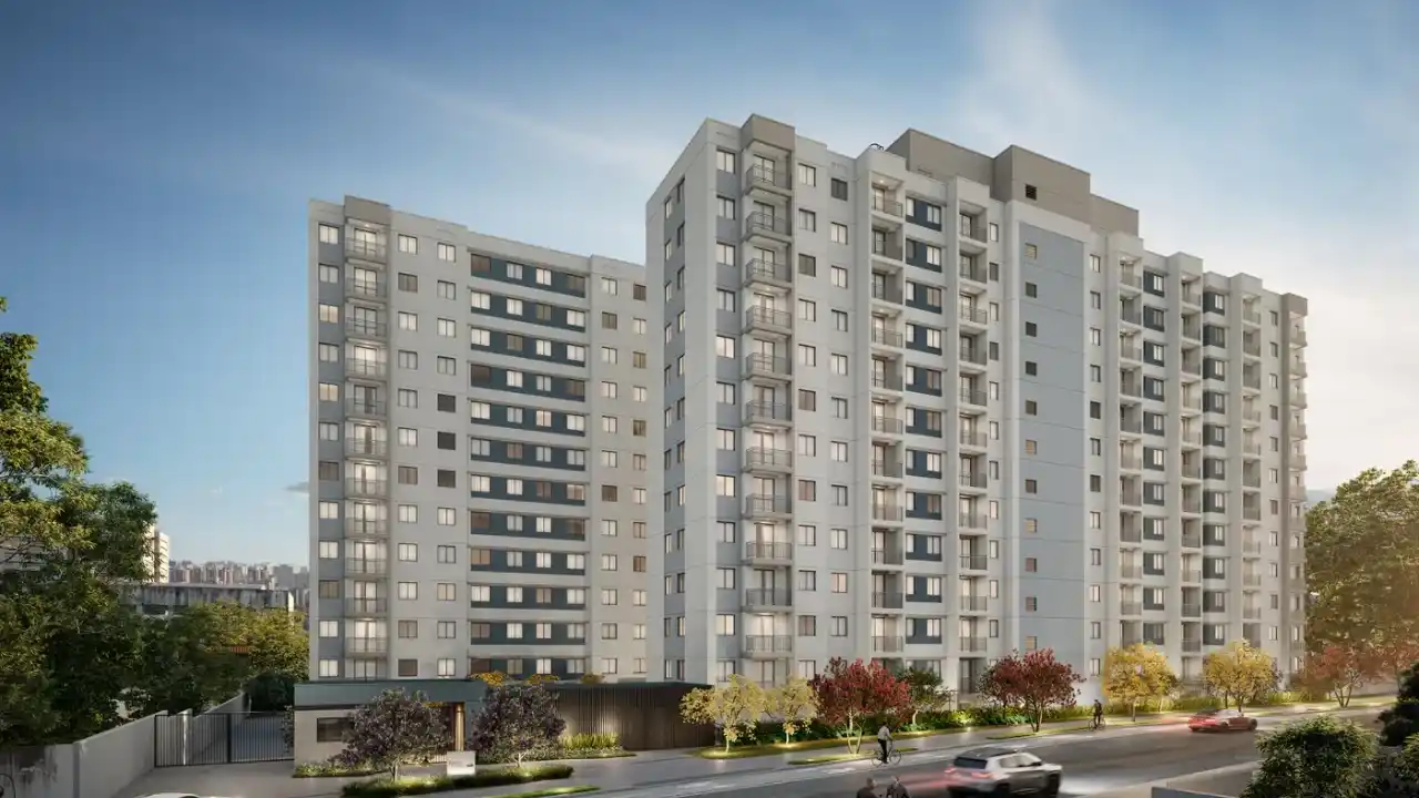 Fachada de empreendimento residencial da Cury Construtora em dia ensolarado, ilustrando a aprovação de dividendos da Cury.