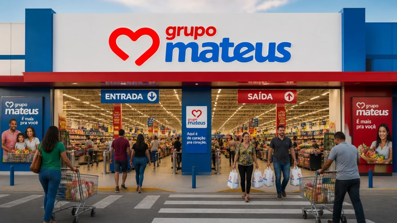 Imagem de supermercado do Grupo Mateus, reproduzido em IA
