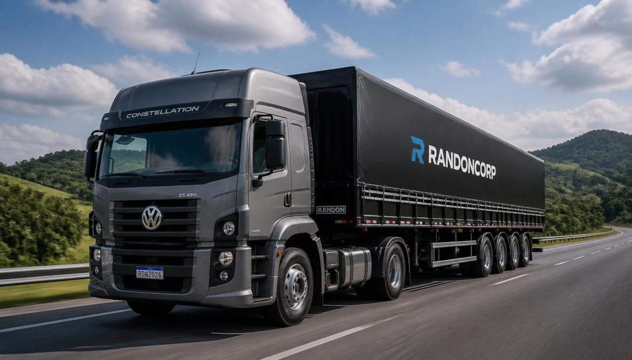 Caminhão de transporte representando a Randoncorp
