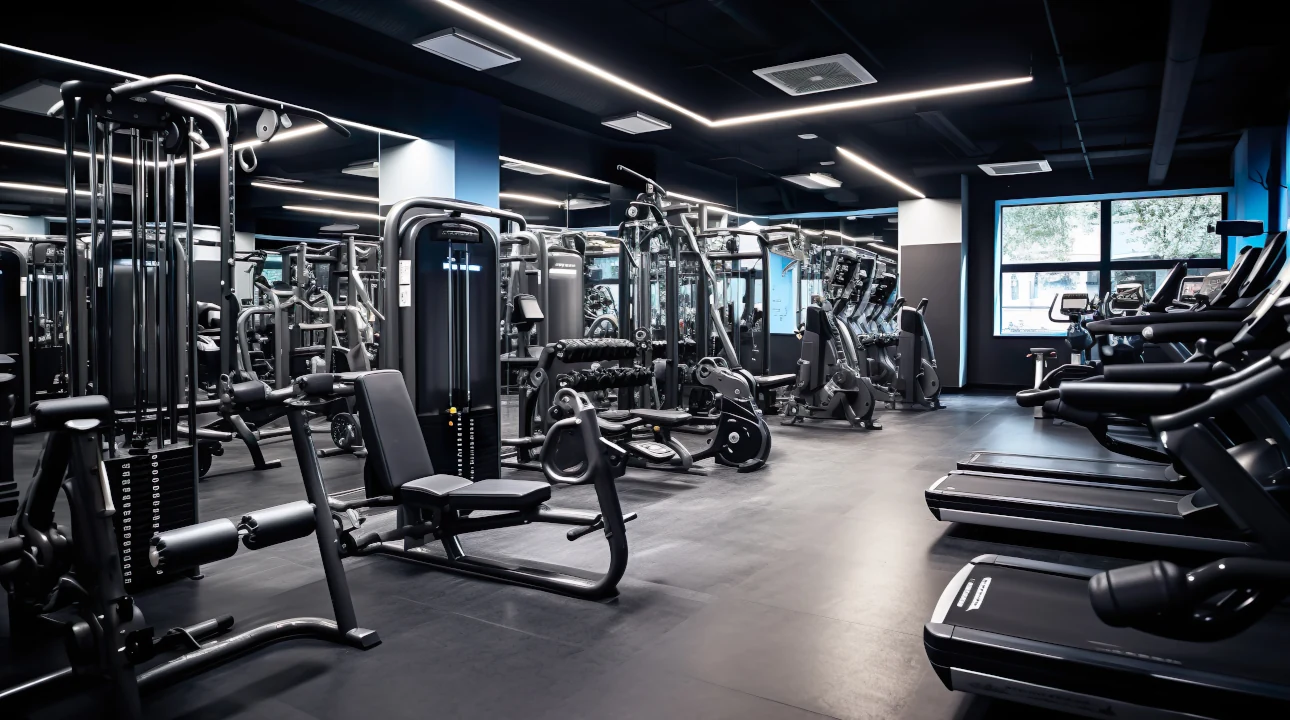Detalhe de academia estilo Smart Fit