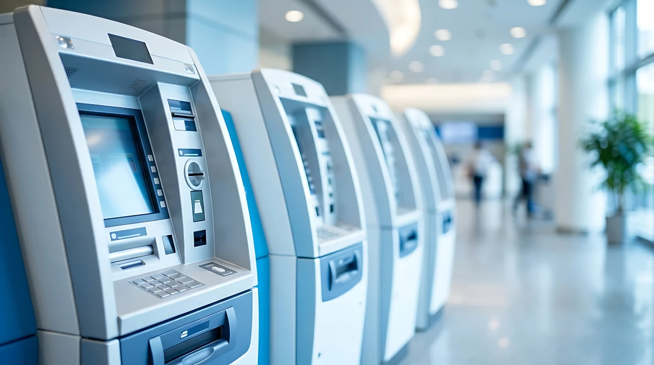 Máquinas ATM operadas por bancos brasileiros em agências bancárias