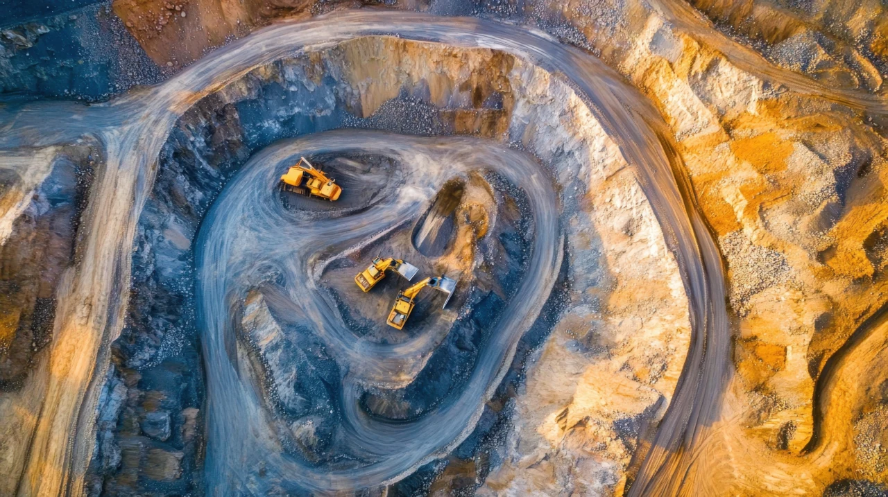 Mina de ouro de produção para ilustrar Aura Minerals