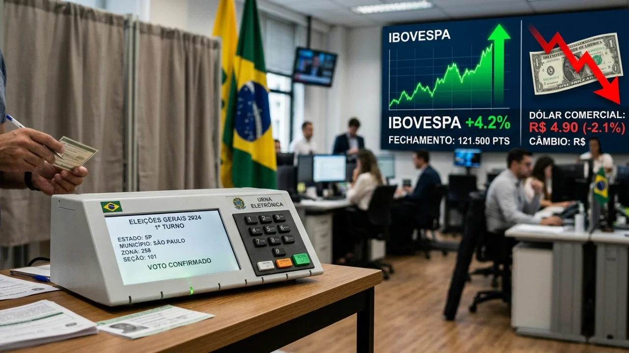 Mercado dispara após 1º turno: Ibovespa sobe quase 5% e dólar cai 4,7%