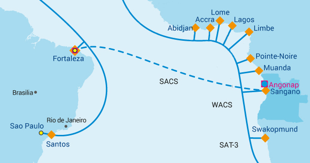 Brasil sustenta conexões de dados de Angola com o mundo