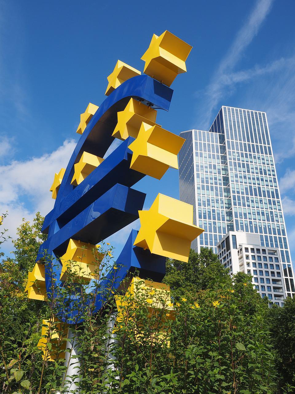 Imagem mostra o emblema da zona do euro.