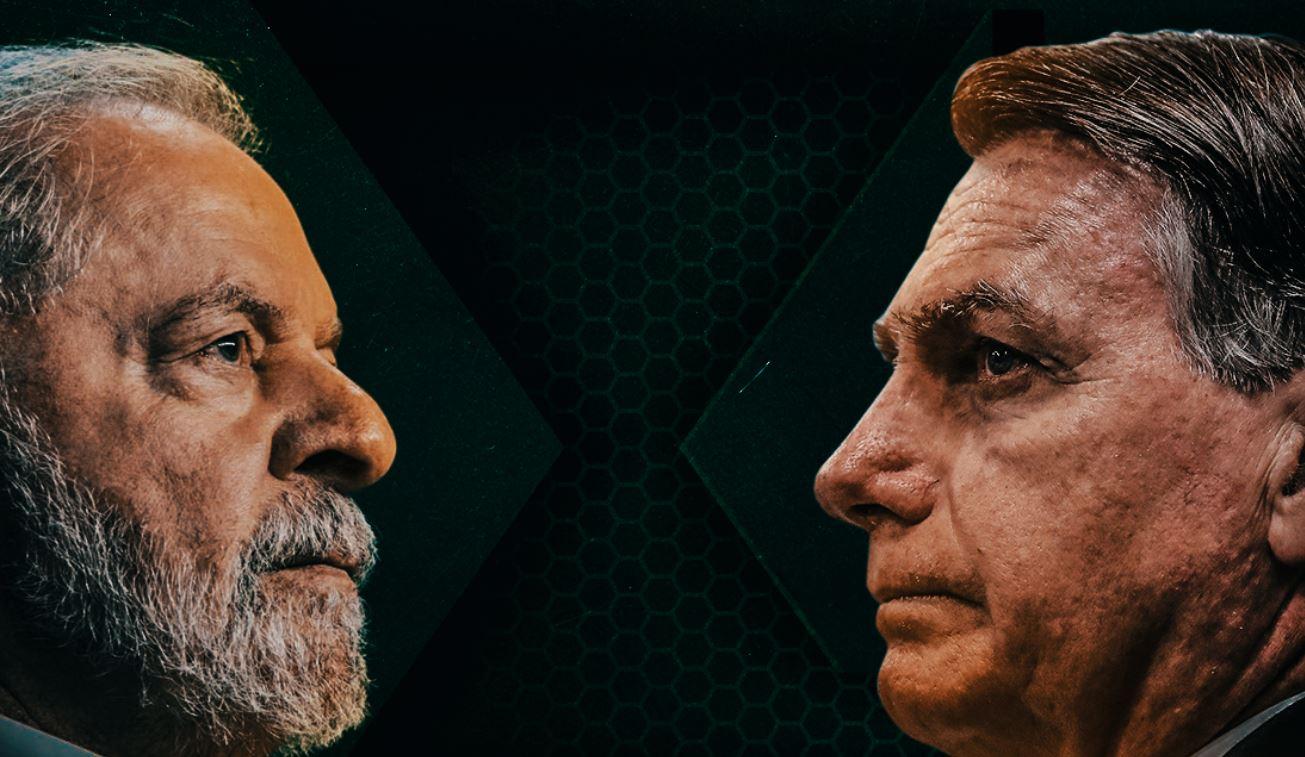 montagem com fotos de Lula e Bolsonaro