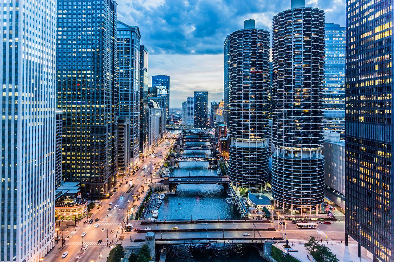 Imagem mostra a cidade de Chicago, nos EUA.