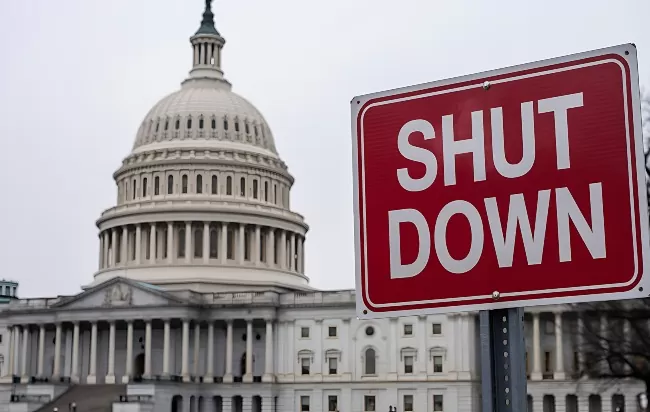 Imagem mostra shutdown nos EUA
