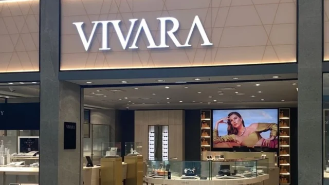 Fachada de uma loja da Vivara, com o nome da marca em destaque, simbolizando a disparada da ação (VIVA3) após o anúncio de Juros sobre Capital Próprio (JCP).