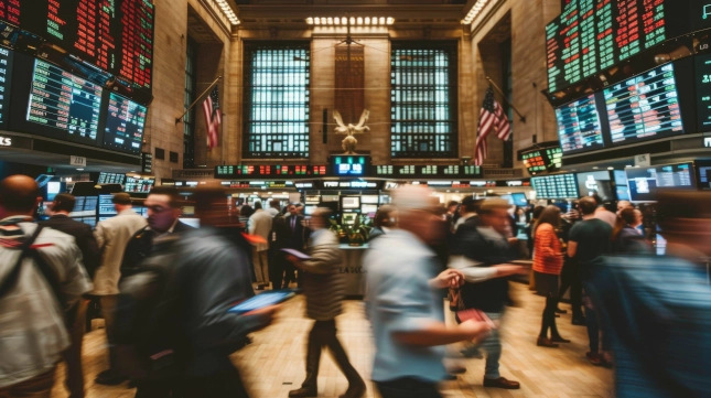 Mercados começam a semana em baixa. A foto mostra movimento na bolsa de Nova York