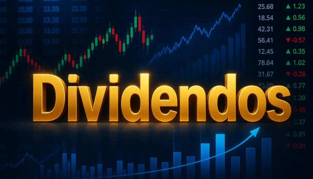 Carteira de dividendos com o gráfico ao fundo