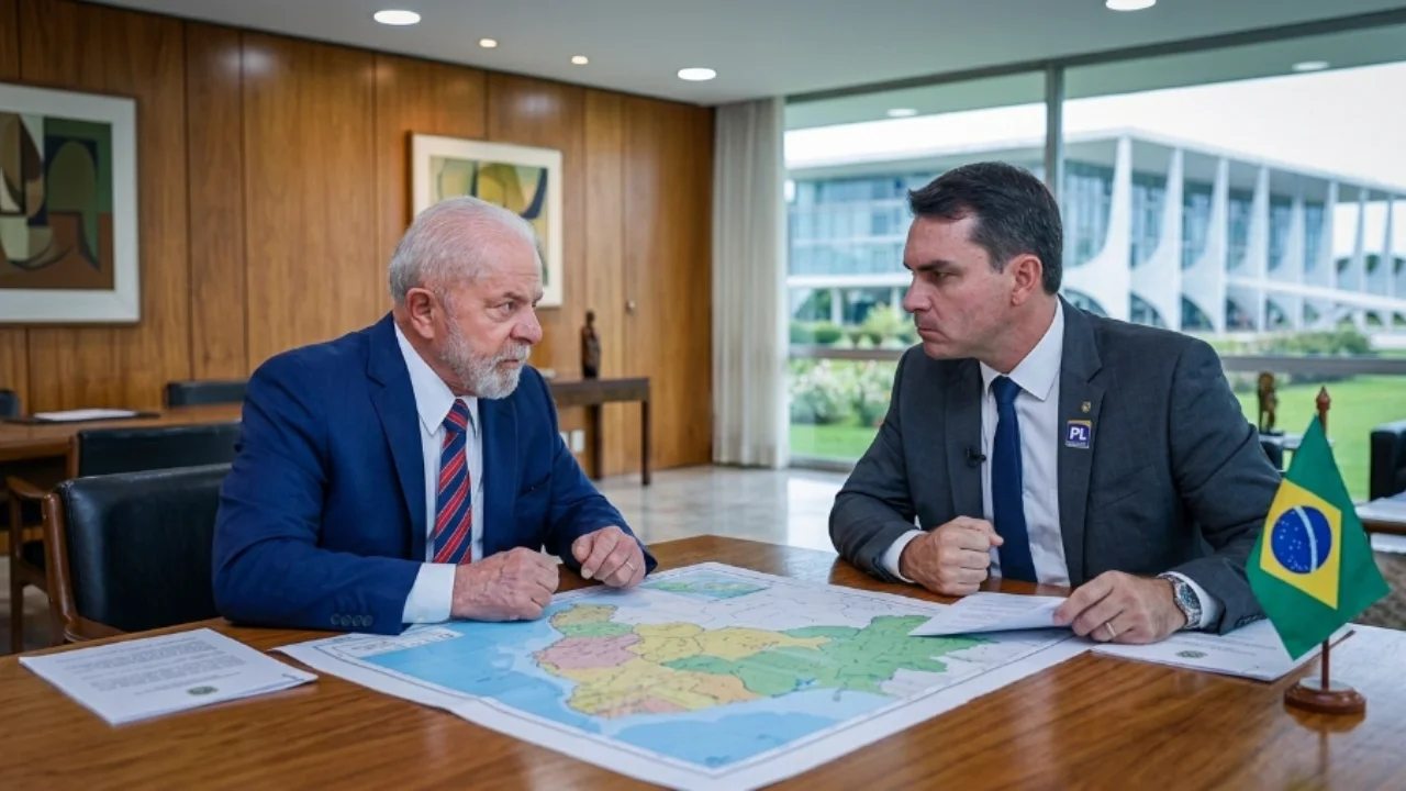 Lula e Flávio Bolsonaro seguem empatados no 2º turno, diz pesquisa BTG/Nexus