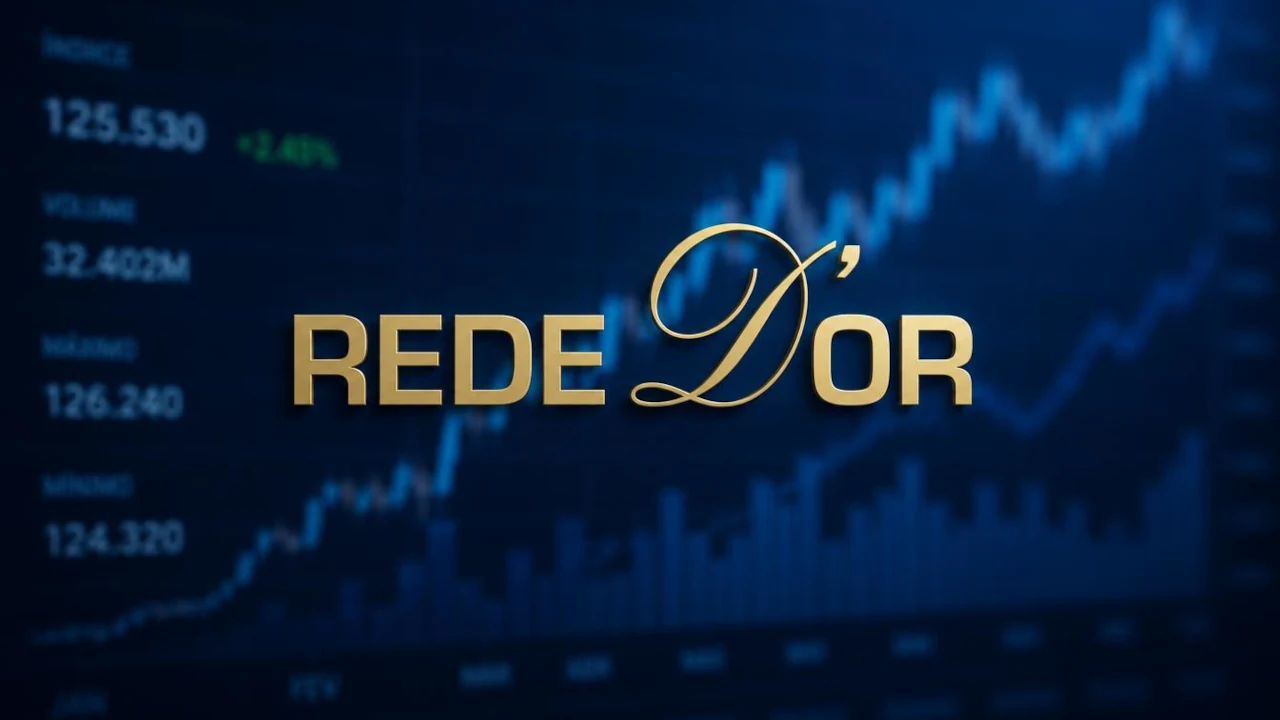 Logo da Rede D´Or em tela de gráfico gerada por IA